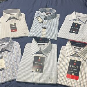 Bundle of Men's Assorted Blue and White Dress Shirts